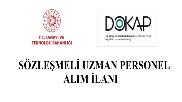 DOĞU KARADENİZ PROJESİ BÖLGE KALKINMA İDARESİ BAŞKANLIĞI  SÖZLEŞMELİ UZMAN PERSONEL ALIM İLANI